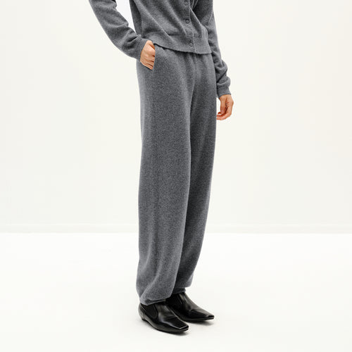 Misty Gray Cashmere Drawstring Pants