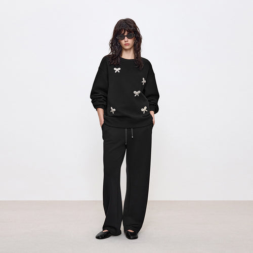 Bow Rhinestone Sweatshirt