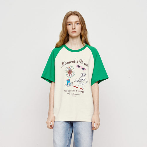 Fun Color Blocked Wide Board Tee Green
