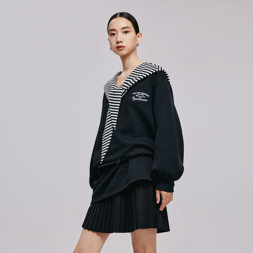 Sailor Collar Sweatshirt Dress