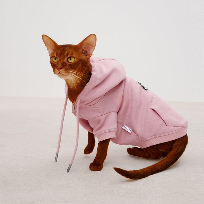 Cat Soft Pink Zip-Up Hoodie