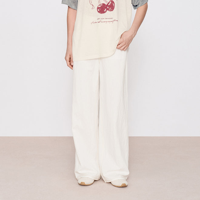 Relaxed Straight White Pants