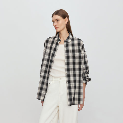 Black & White Vintage Plaid Shirt