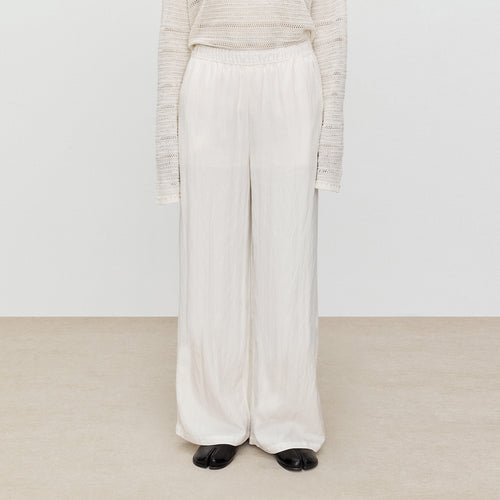 Vanilla White Bud Waist Straight Pants