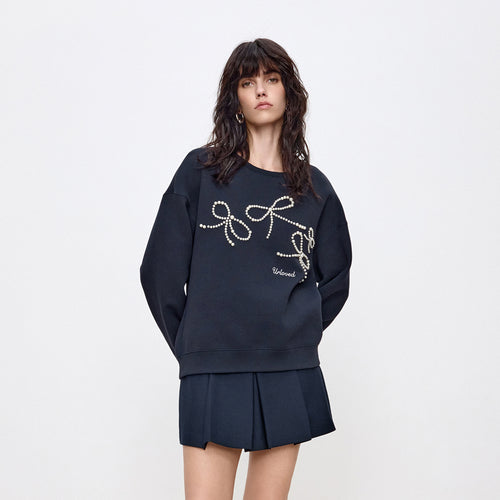 Bow Beaded Sweatshirt