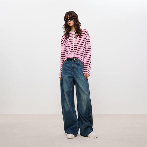 Berry Cheesecake Henley Sweater