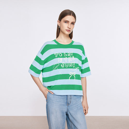 Sea Salt Stripe Knit T-shirt