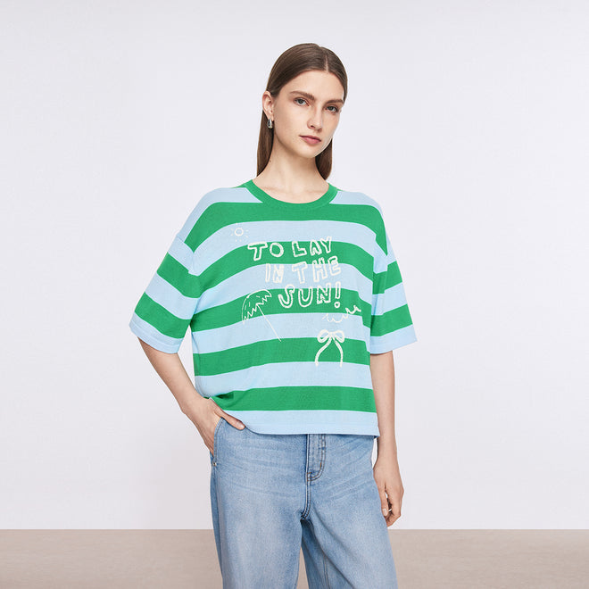 Sea Salt Stripe Knit T-shirt