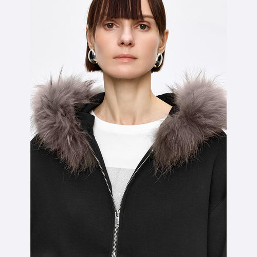 Midnight Melody Faux Fur Collar Jacket