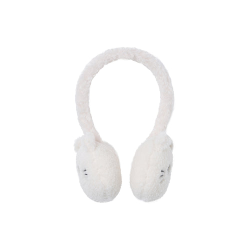 Cream Cat Fuzzy Earmuffs