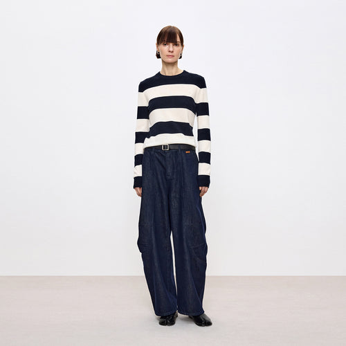Prussian Blue Stripe Sweater