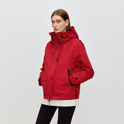 Lucky Red Windproof Hard Shell Trench Coat