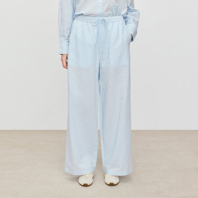 Sea Salt Blue Linen Pants