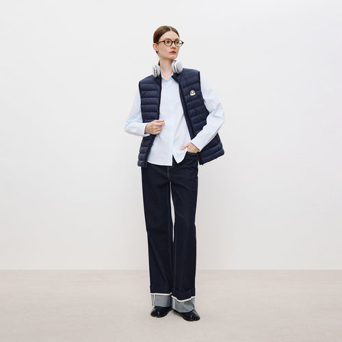 Cat Trim Navy Down Vest