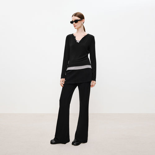 Half-Placket Mock-Layer Tee