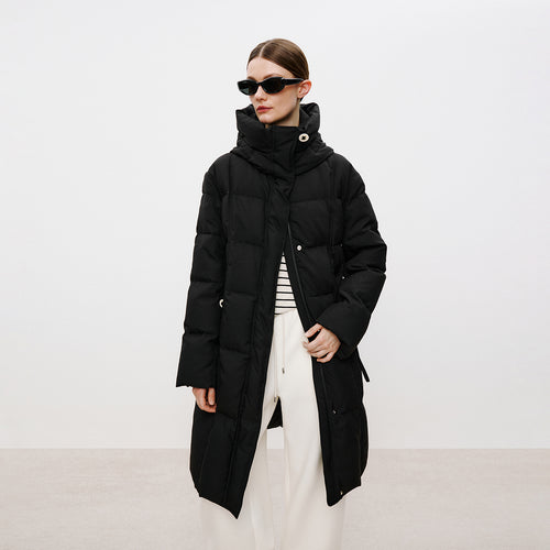 Midnight Black Long Down Jacket