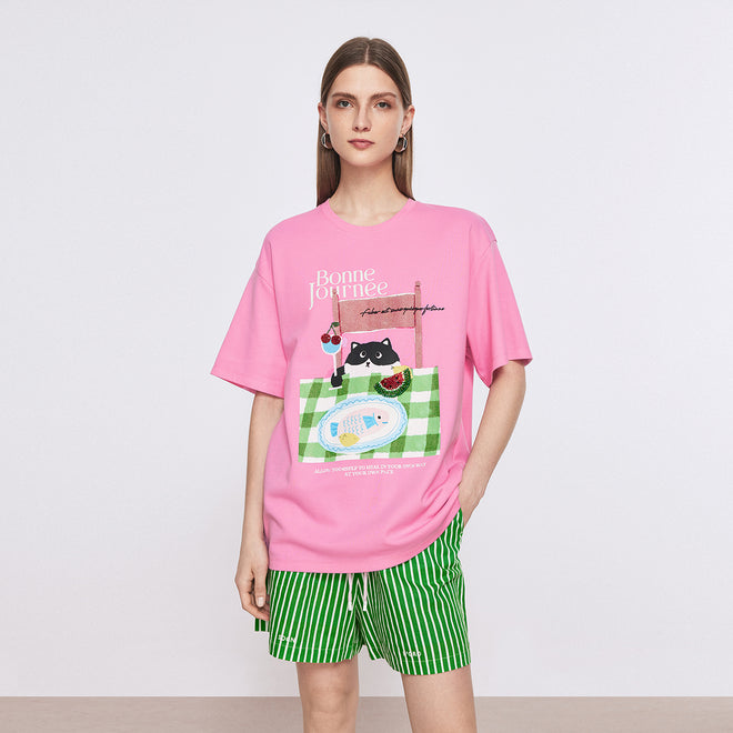 Little Cat Loves Fish T-Shirt