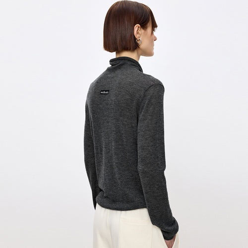 Mist Grey Turtleneck Sweater
