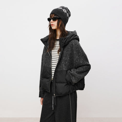 Black Sesame Spliced Down Jacket