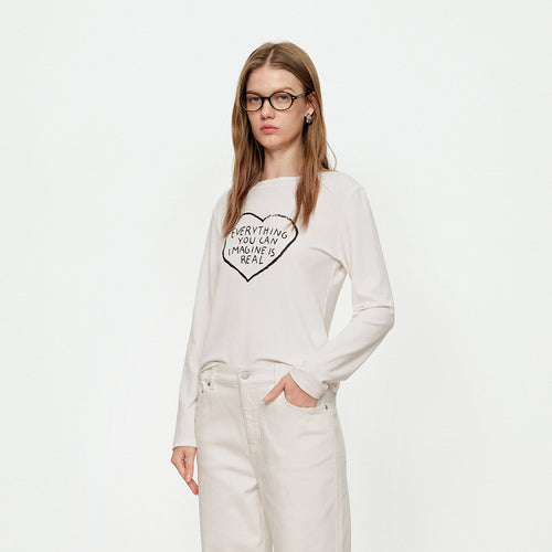 Love Letter Wool Knitted Tee Shirt - White