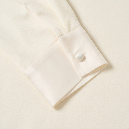 Little Golden Bean Acetate Splicing Top