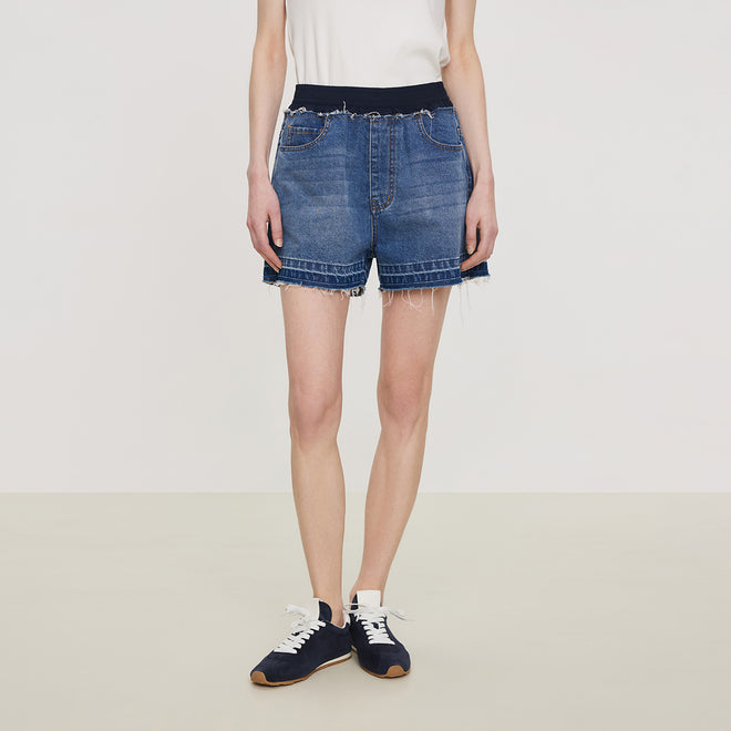 Patchwork Denim Shorts
