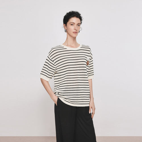 Striped Cat Knit Tee