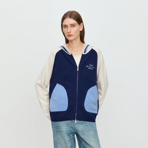 Deep Sea Hooded Knit Cardigan