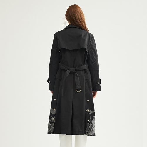 Trench-coat silhouette brodée 