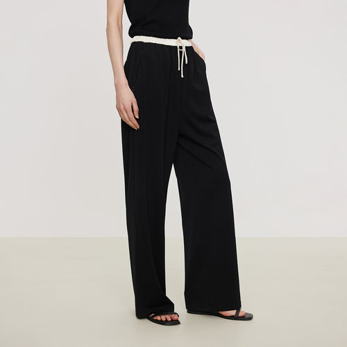 Patchwork waistband suit pants