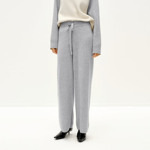 College Gray Cashmere Wide Leg Pants