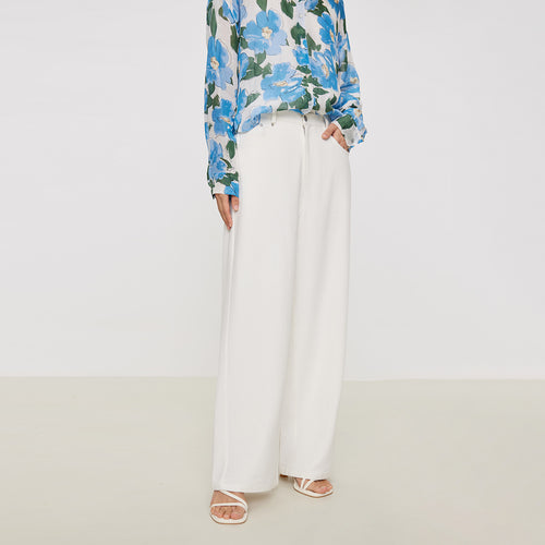 Twill Cotton Linen Wide Leg Pants