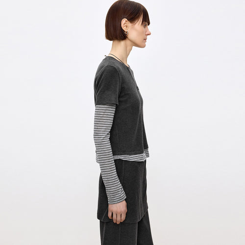 Soft Heart Mock-Layer Tee
