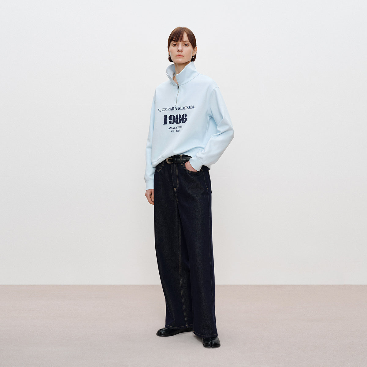 Sea Salt Vintage Half-Zip Sweatshirt – Urlazh New York