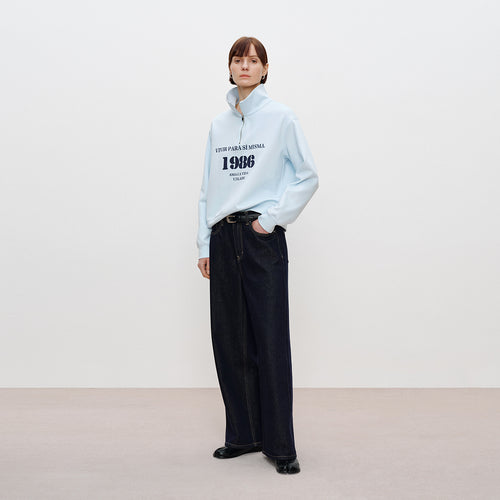 Sea Salt Vintage Half-Zip Sweatshirt
