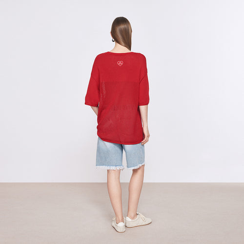 Sun-Dried Tomato Red Sweater