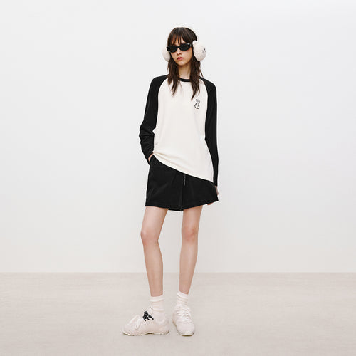 Black & White Raglan Sleeve Tee
