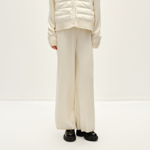 Cream White Cashmere Knit Pants