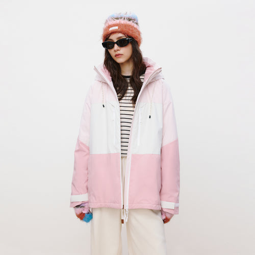 Color-Block Pink Ski Jacket