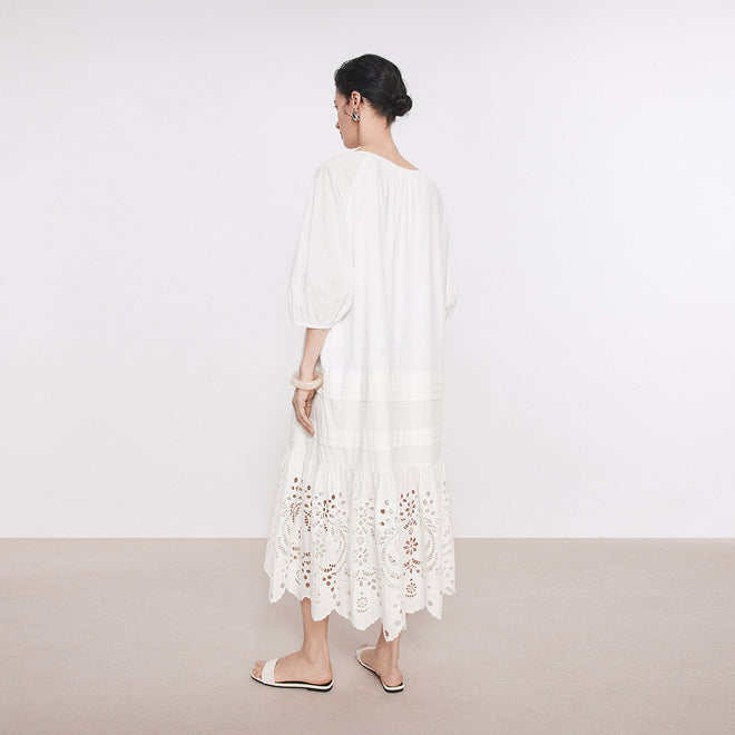 Summer Vacation Embroidered Dress