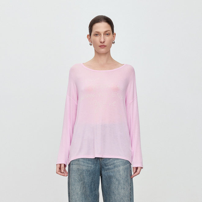 Blush Pink Long Sleeve Tee