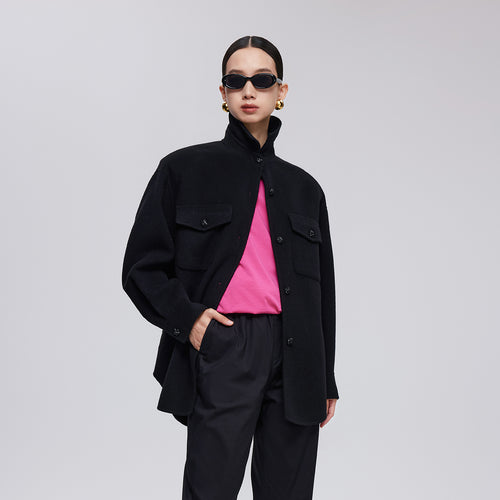 Wool Cashmere Shirt Coat