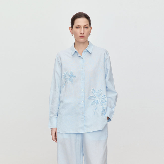 Sea Salt Blue Linen Shirt