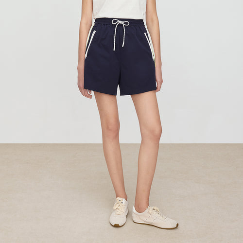 Deauville Blue Color-Block Shorts