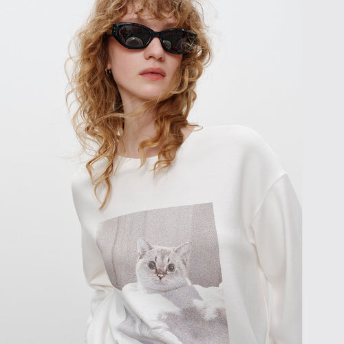 Snowy Coconut Cat Long Sleeve Tee