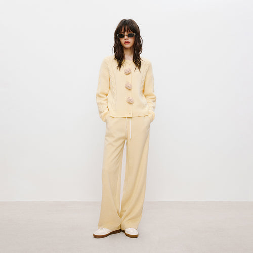 Buttery Cream Straight-Leg Pants