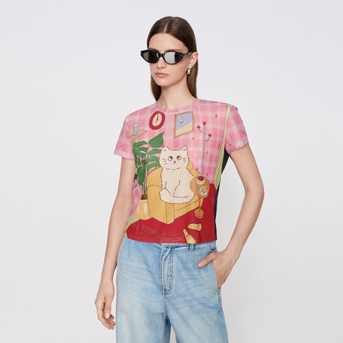Decorative Mesh T-Shirt