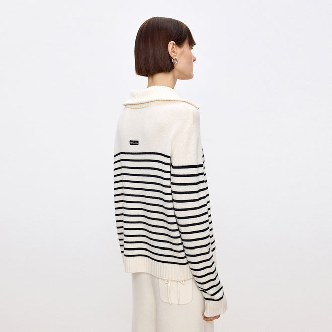 Coconut Milk Dark Chocolate Polo Sweater