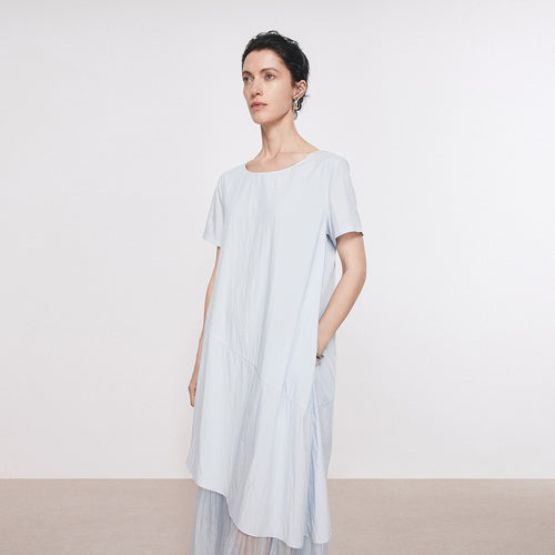 Sea Salt Blue Patchwork Dress