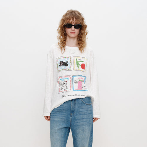 Four-Panel Graphic Long Sleeve Tee